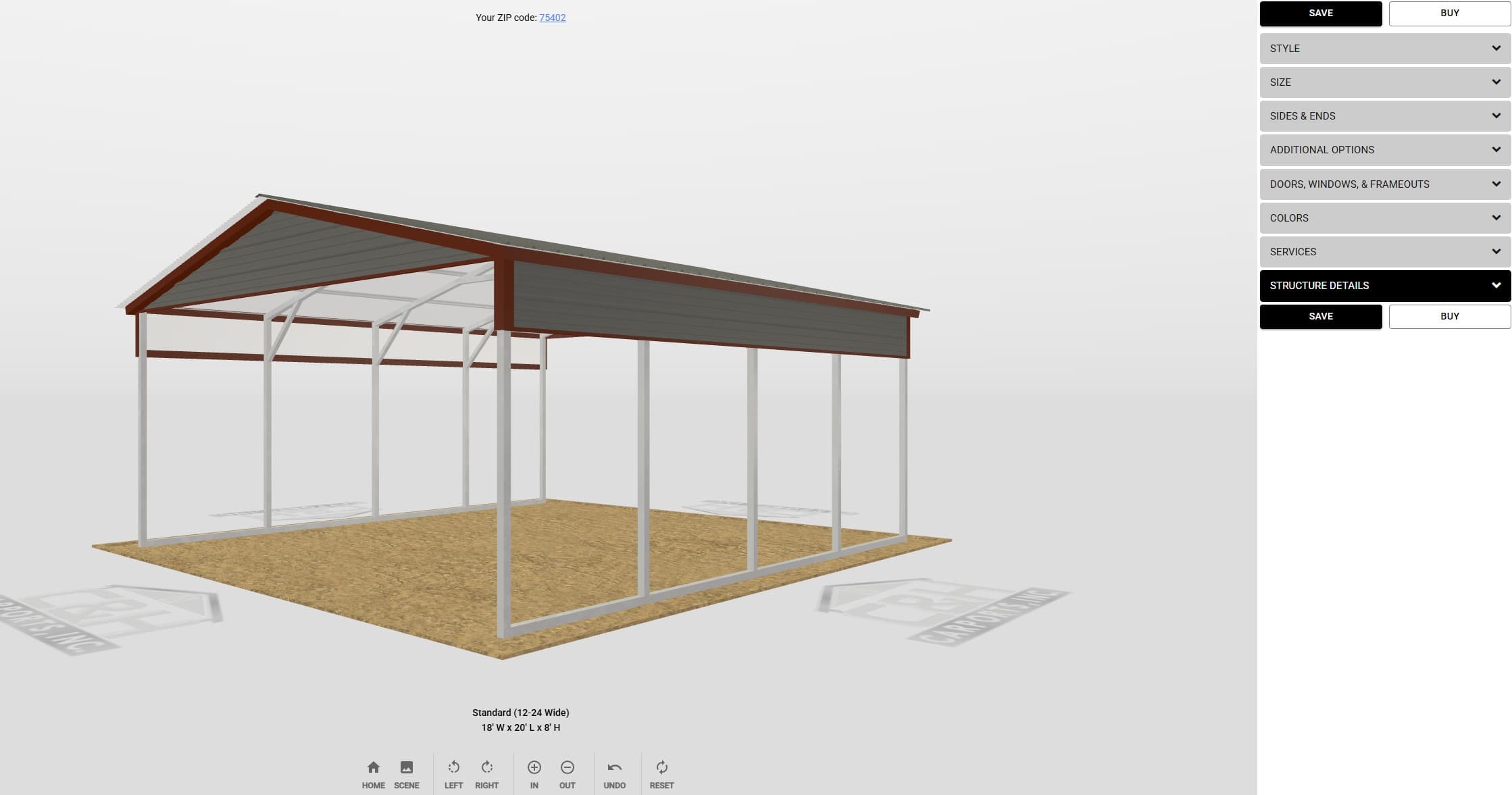 Metal frame 3D builder preview